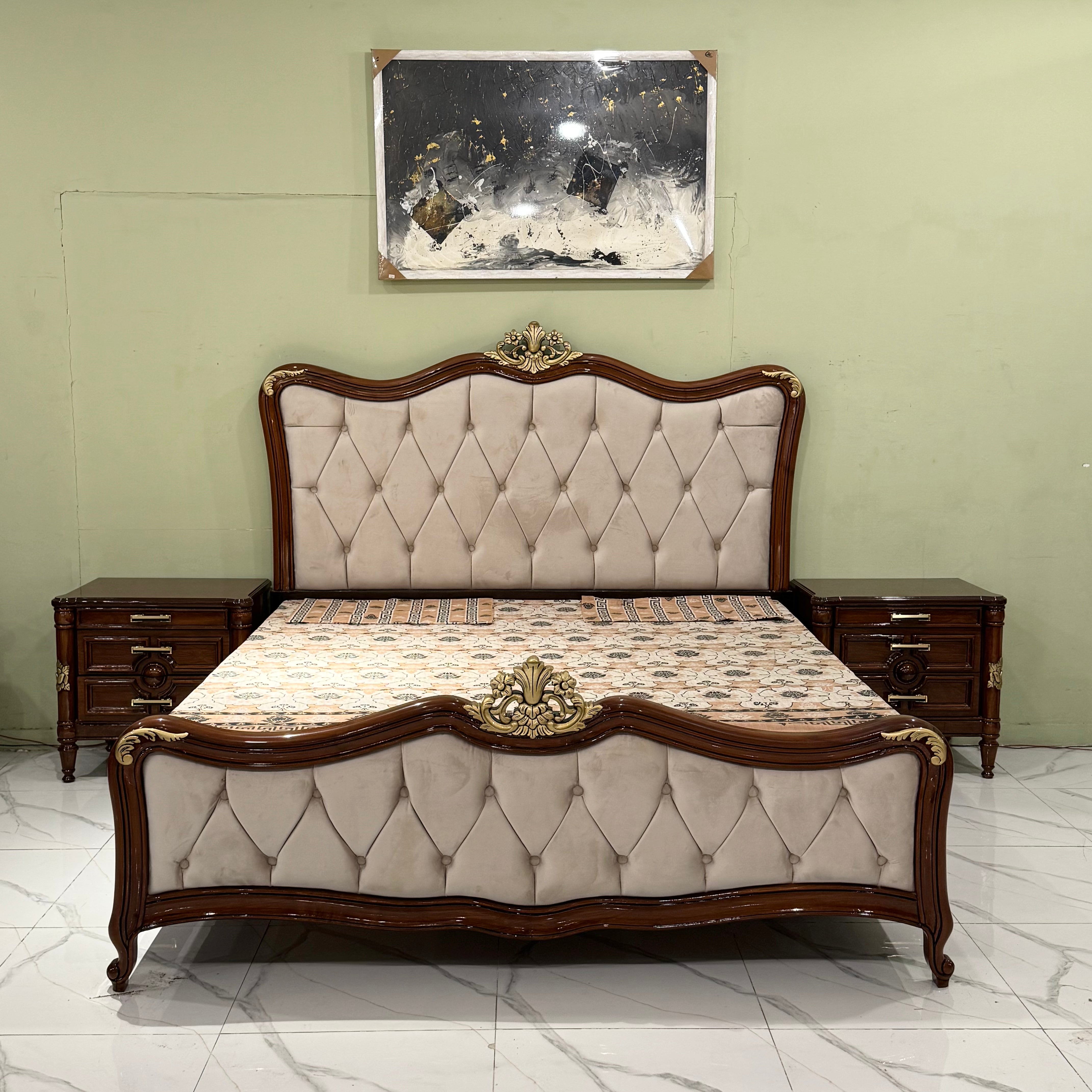Royal Tufted Wooden Bedroom Set - Ak33