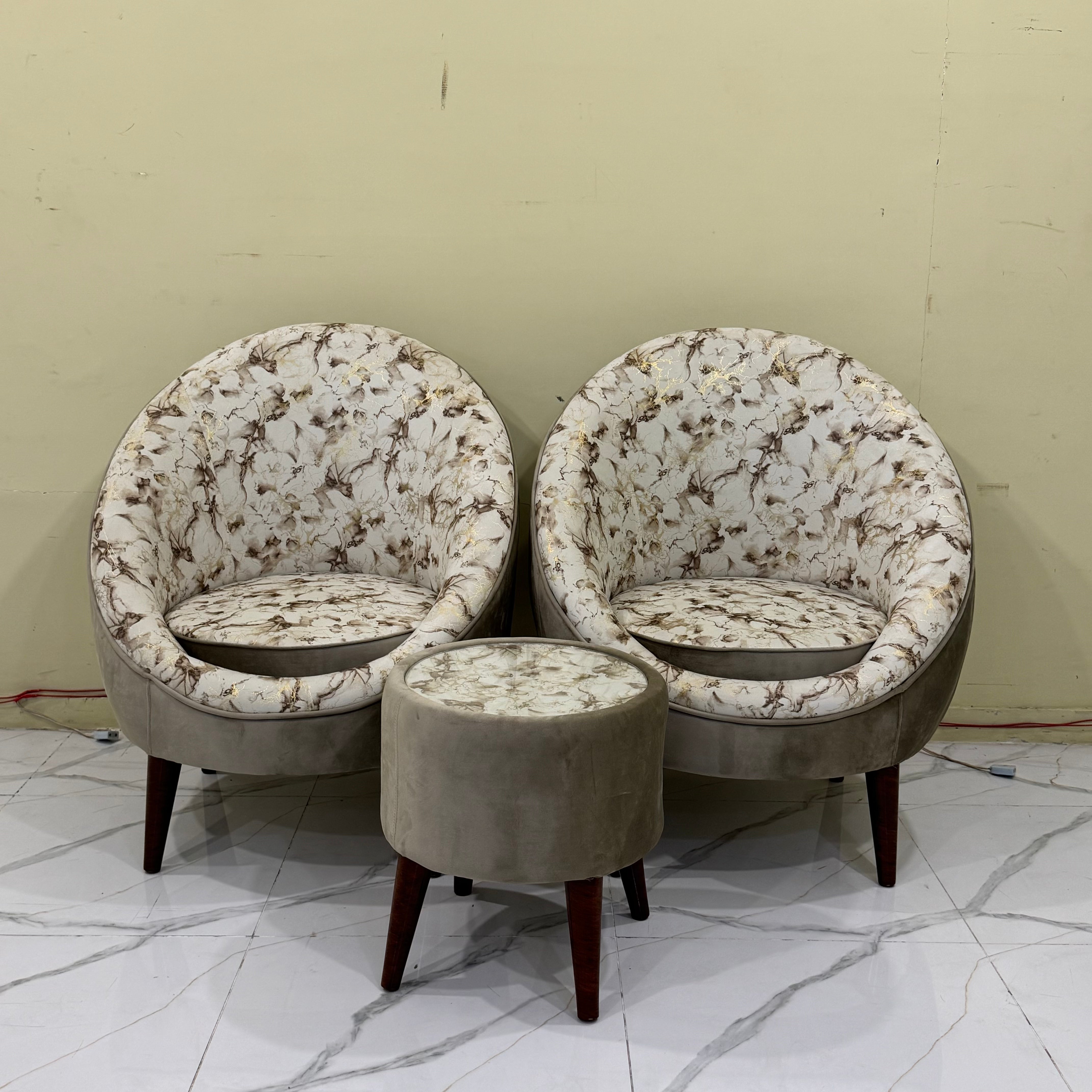 Crema Round  Bedroom Chairs -  BR44