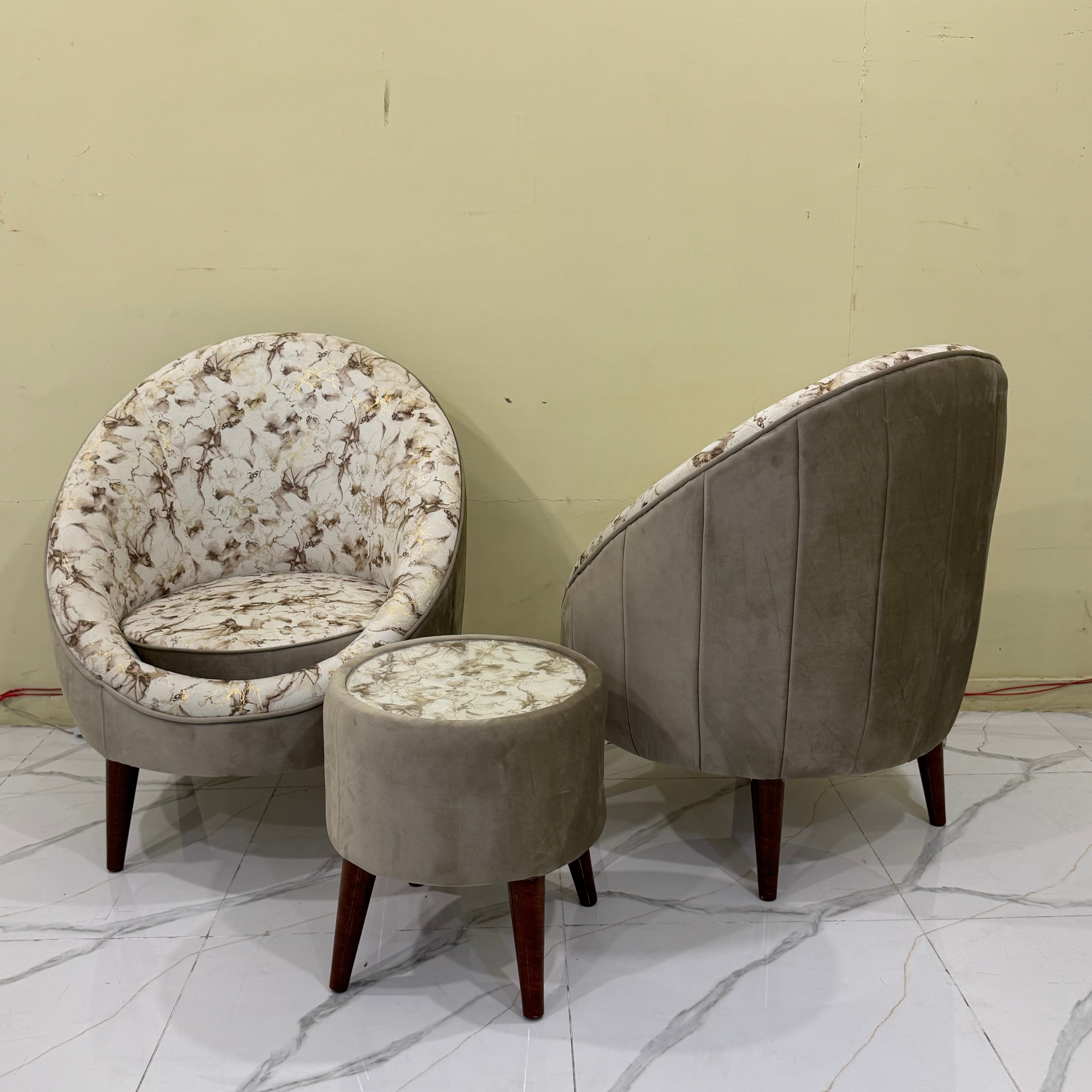 Crema Round  Bedroom Chairs -  BR44