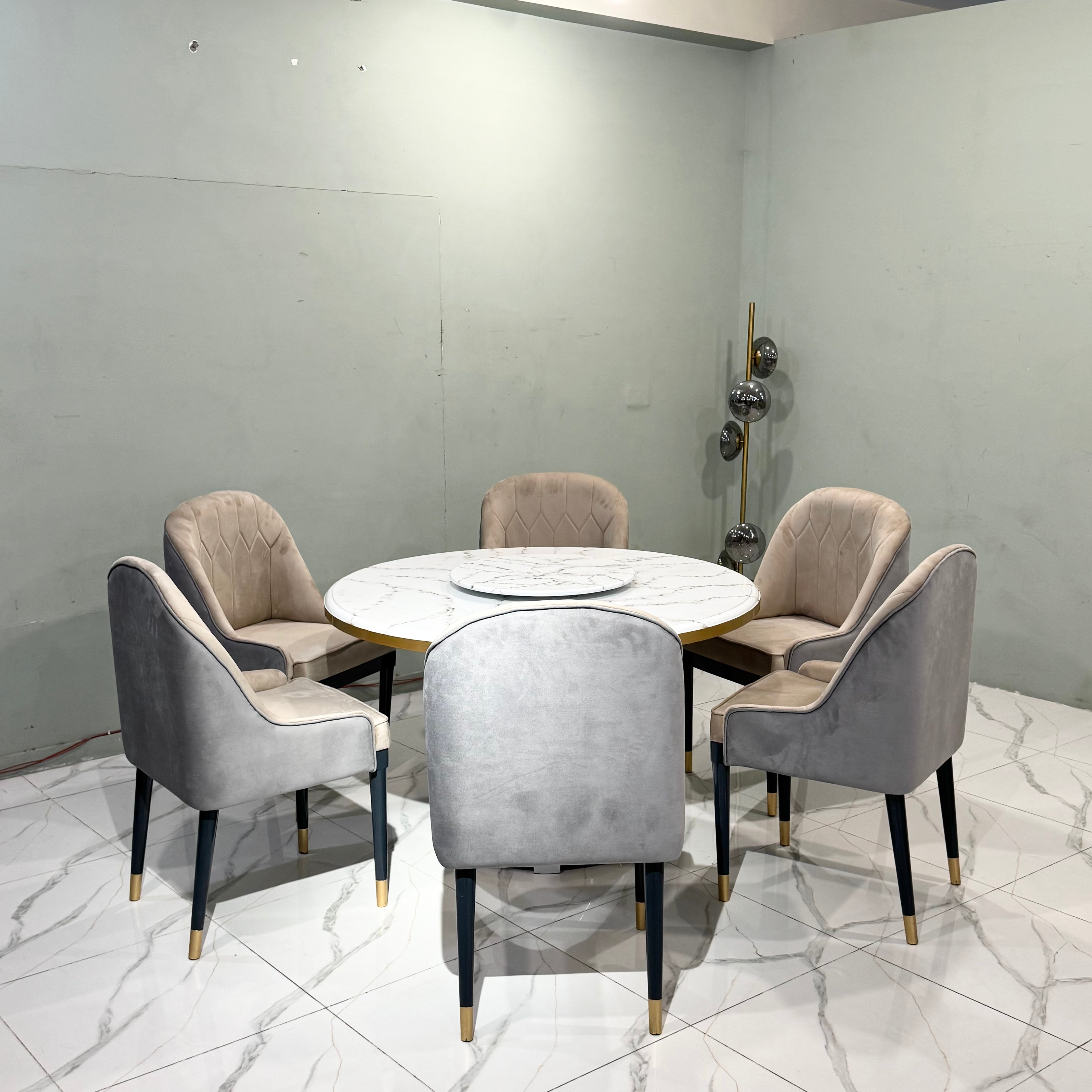 Velvet Luxury Dining Set (6-Seater)  - Sd01