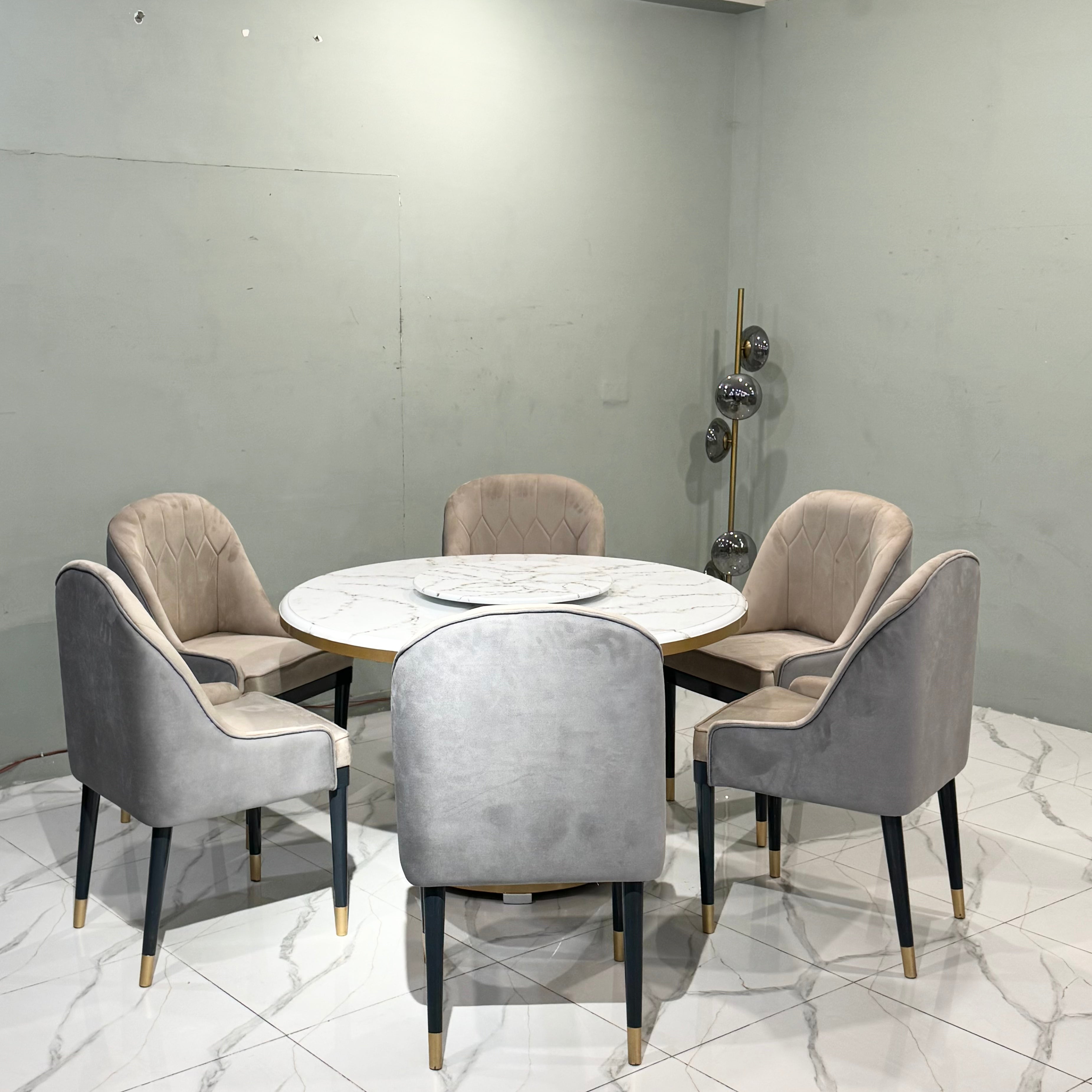 Velvet Luxury Dining Set (6-Seater)  - Sd01