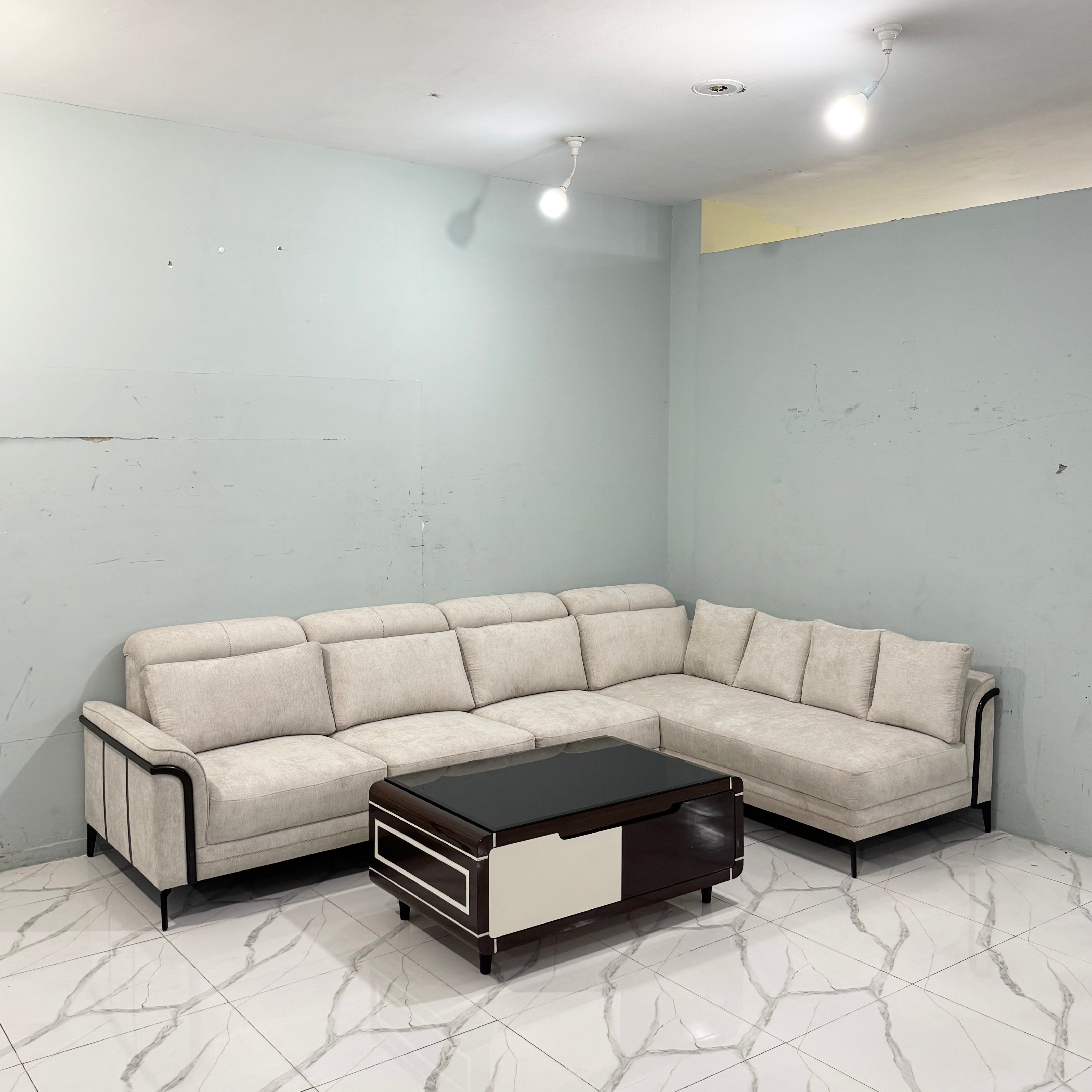 Astra Sculpted 7-Seater L-Shaped Sectional Sofa #LS37
