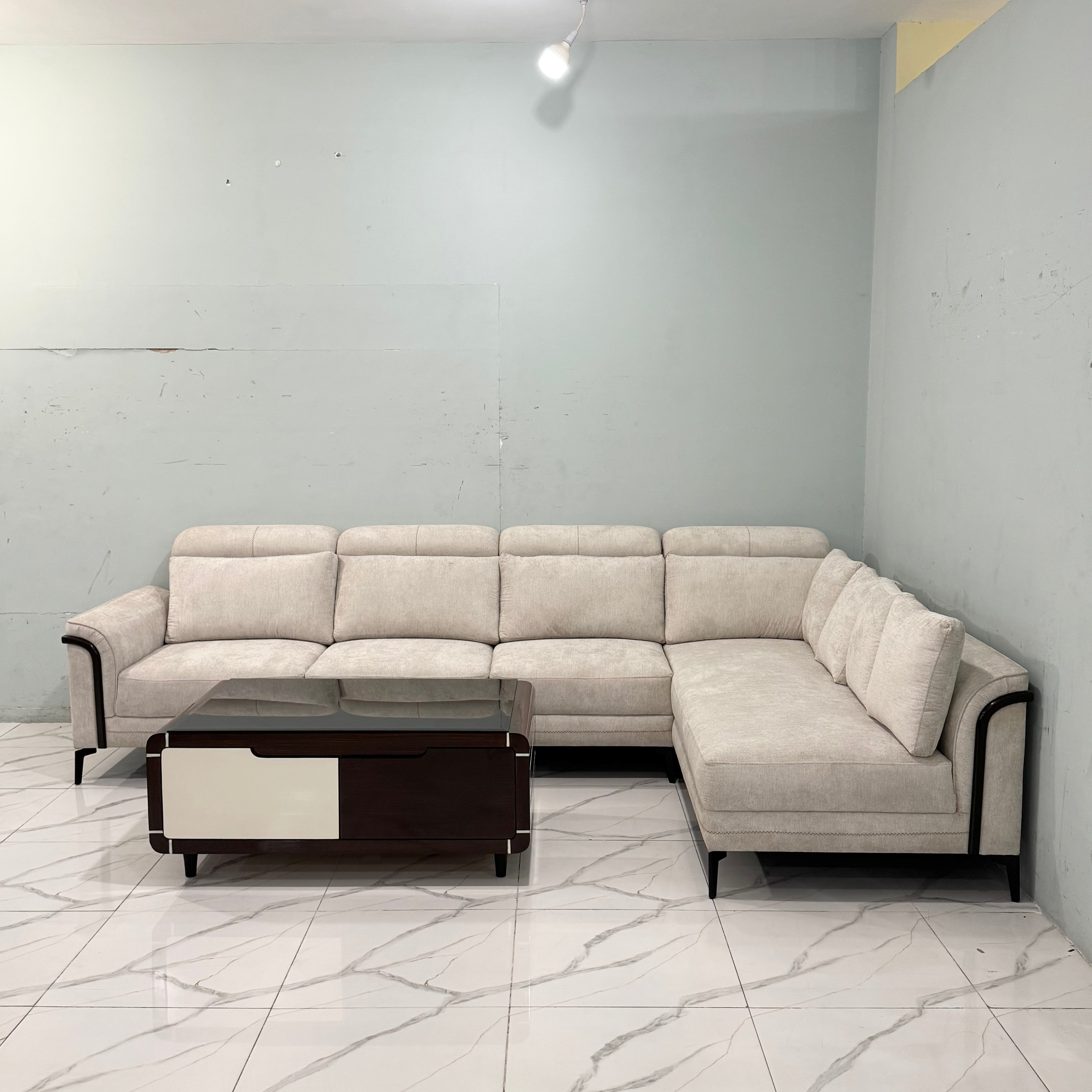 Astra Sculpted 7-Seater L-Shaped Sectional Sofa #LS37