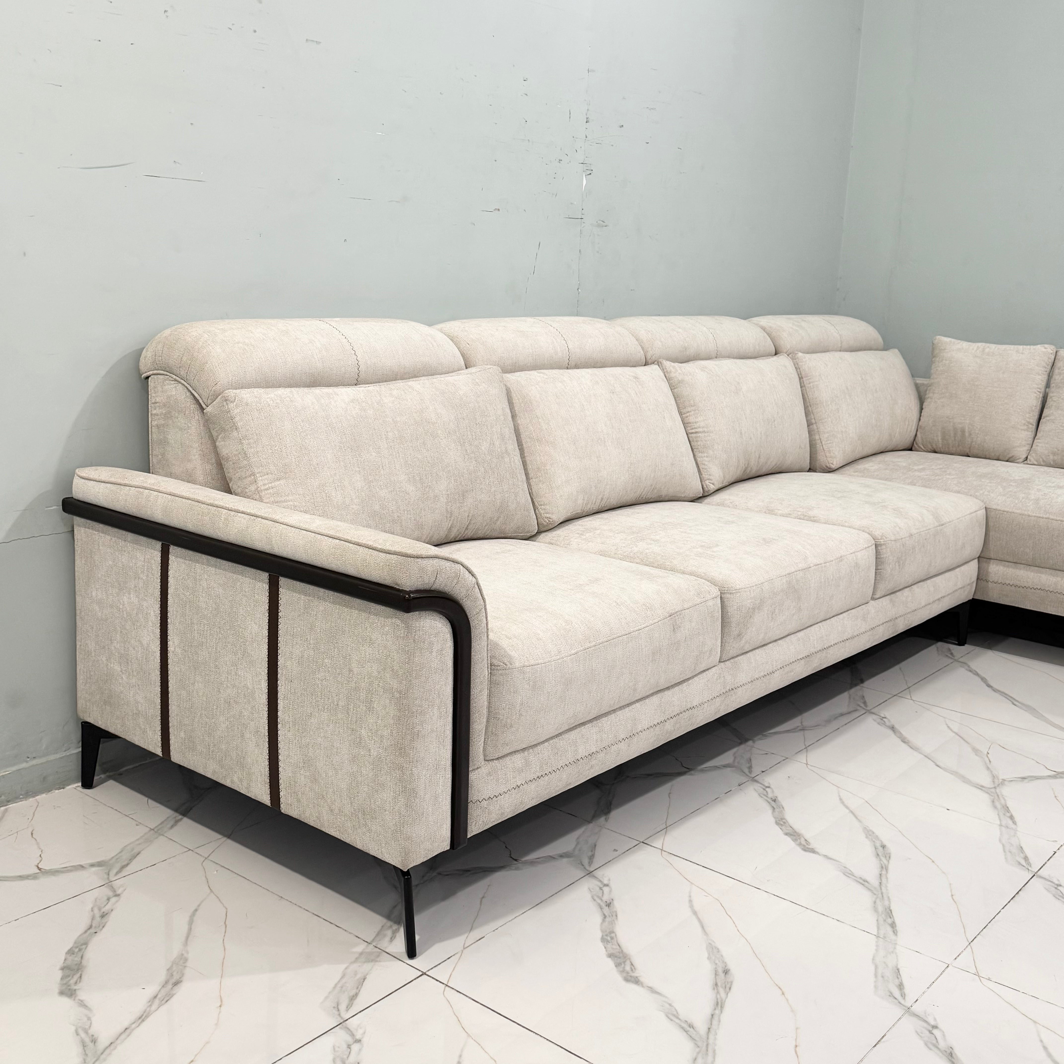 Astra Sculpted 7-Seater L-Shaped Sectional Sofa #LS37