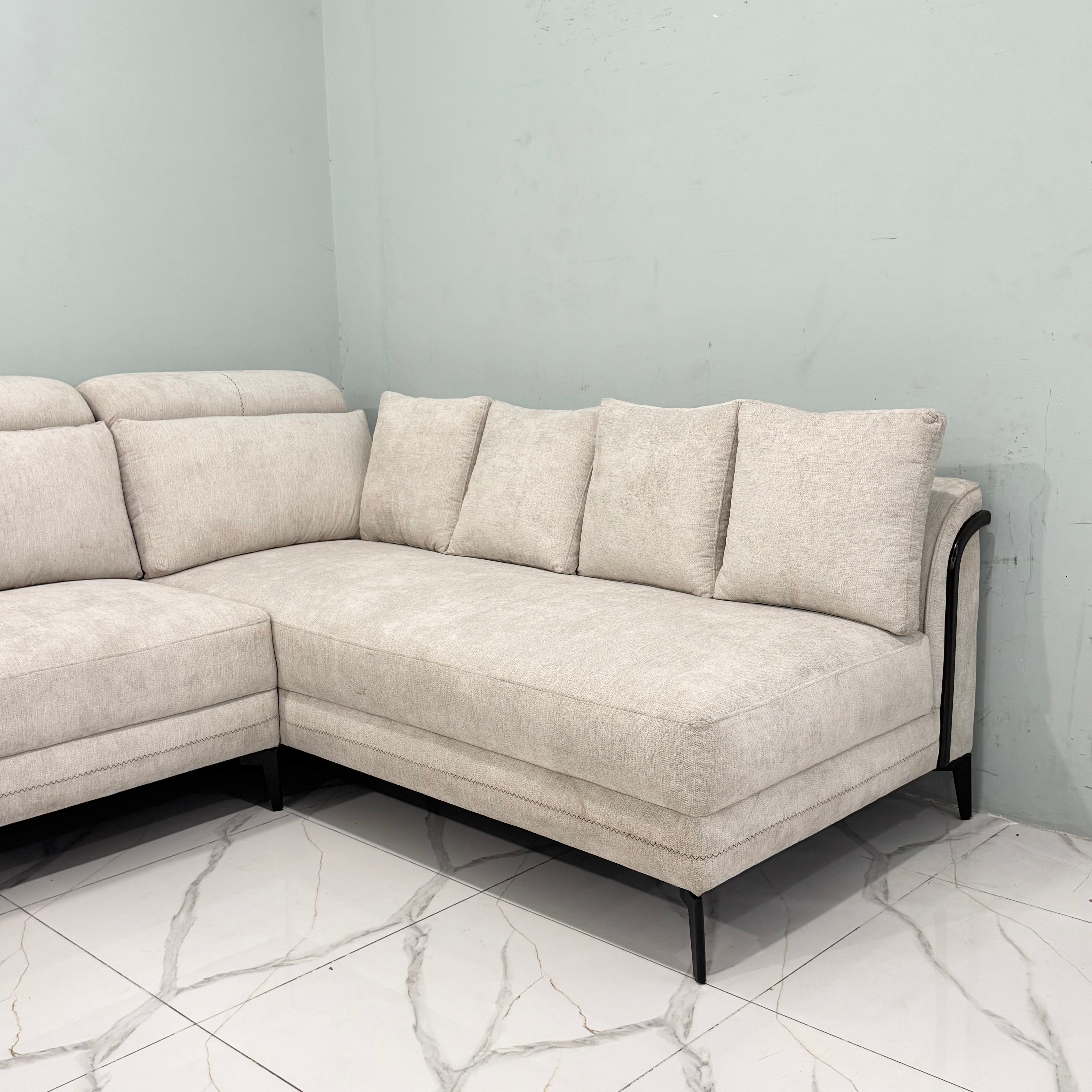 Astra Sculpted 7-Seater L-Shaped Sectional Sofa #LS37