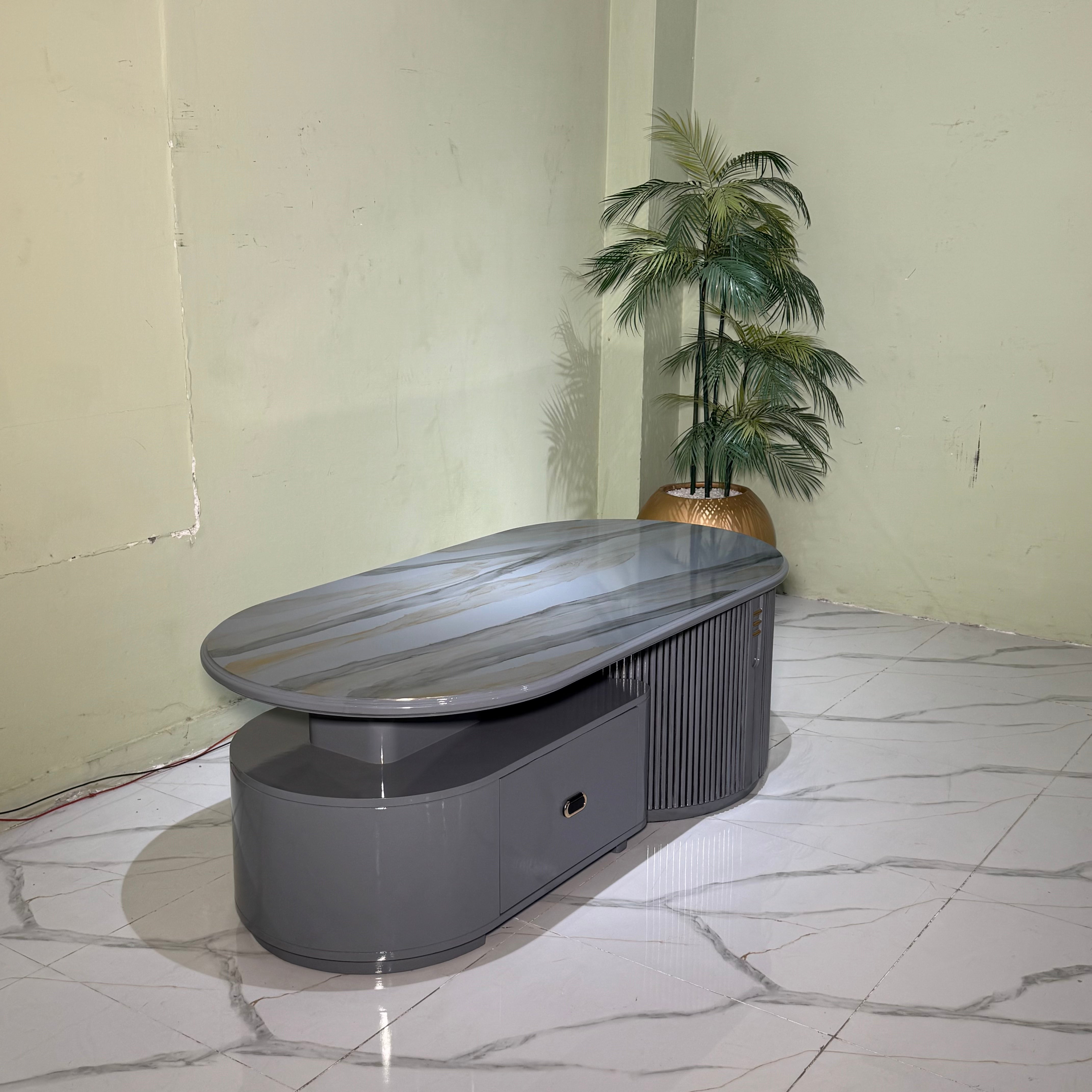 Slate Oval Table-Centre table Ct89