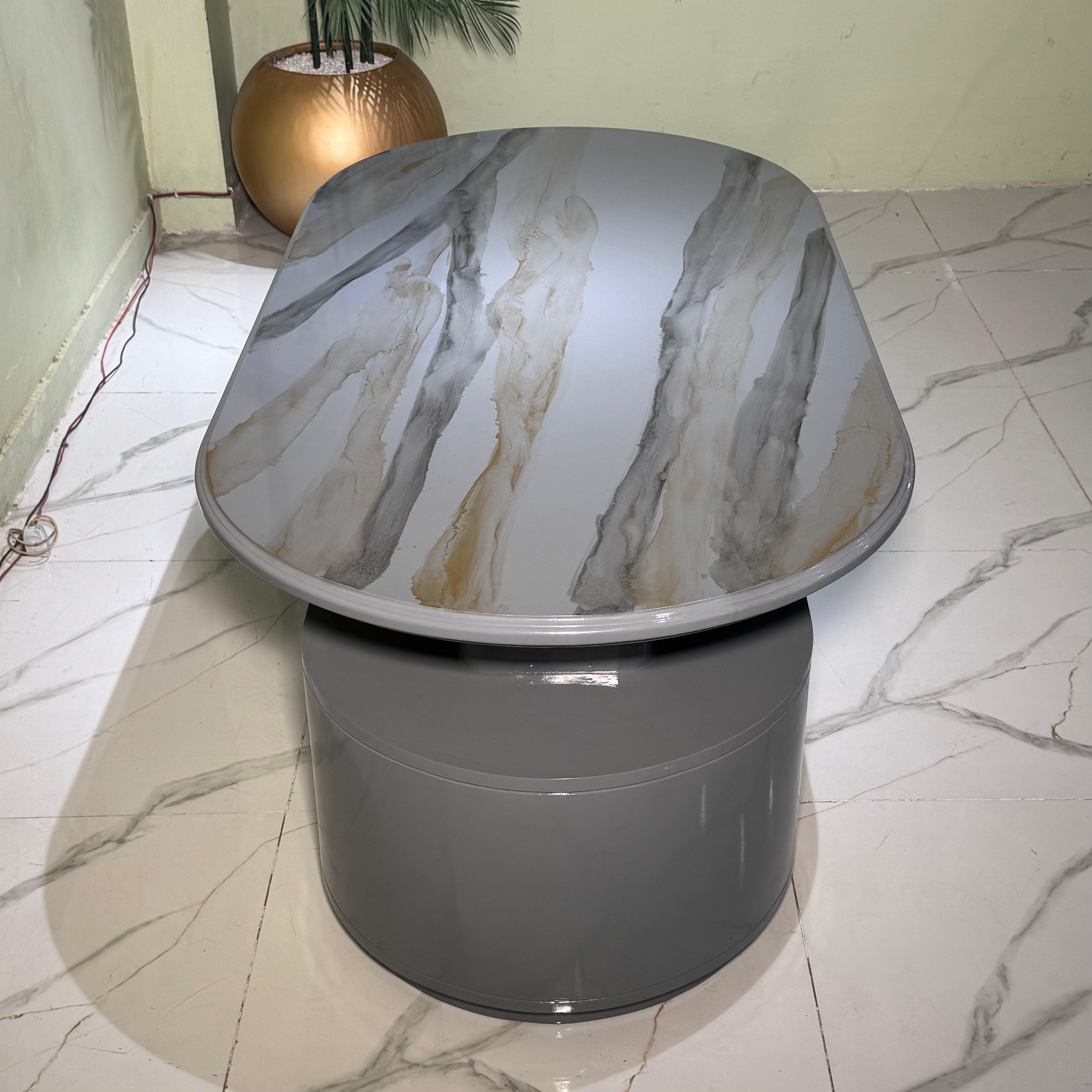 Slate Oval Table-Centre table Ct89