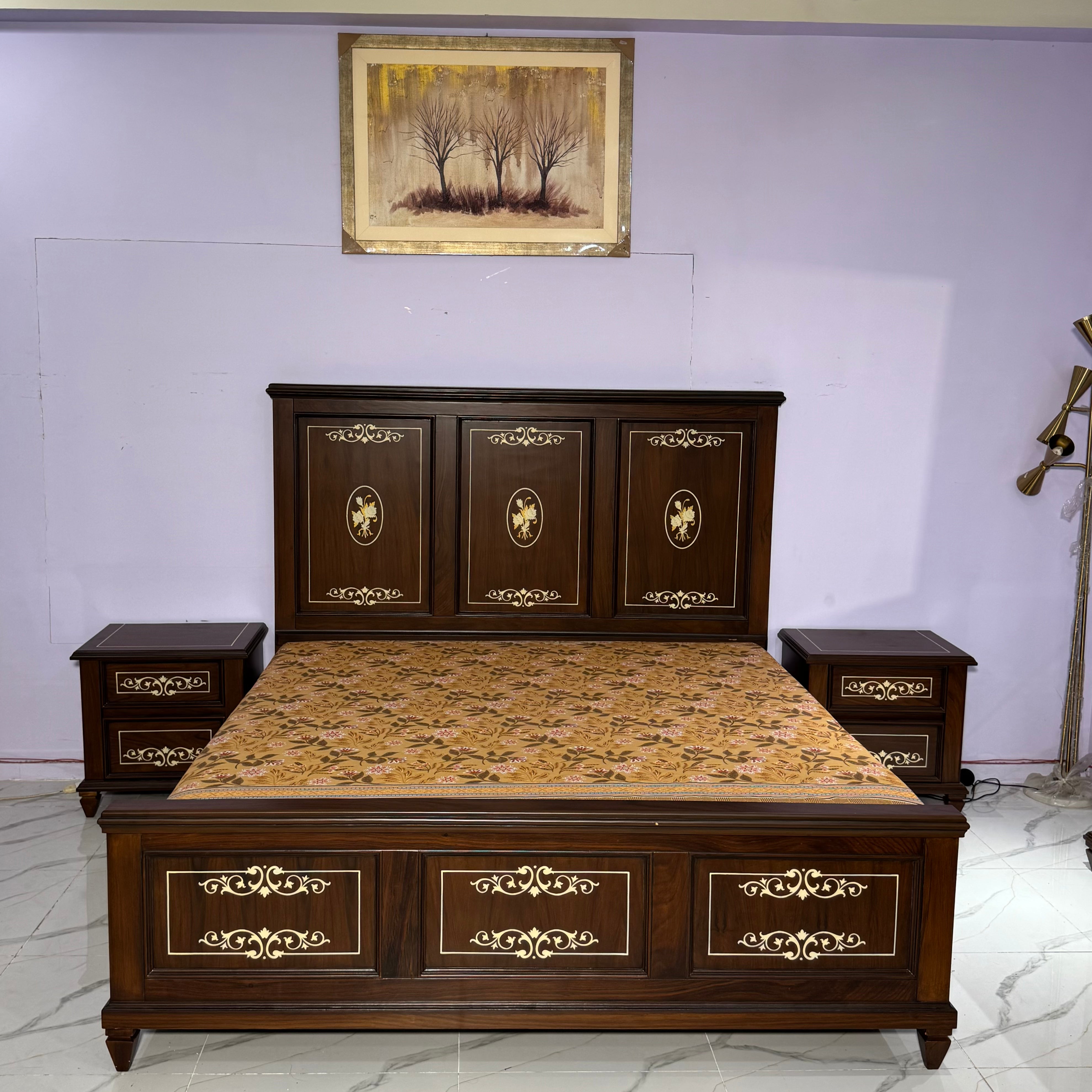 Classic Walnut Wooden Bedroom Set with Dresser -As44
