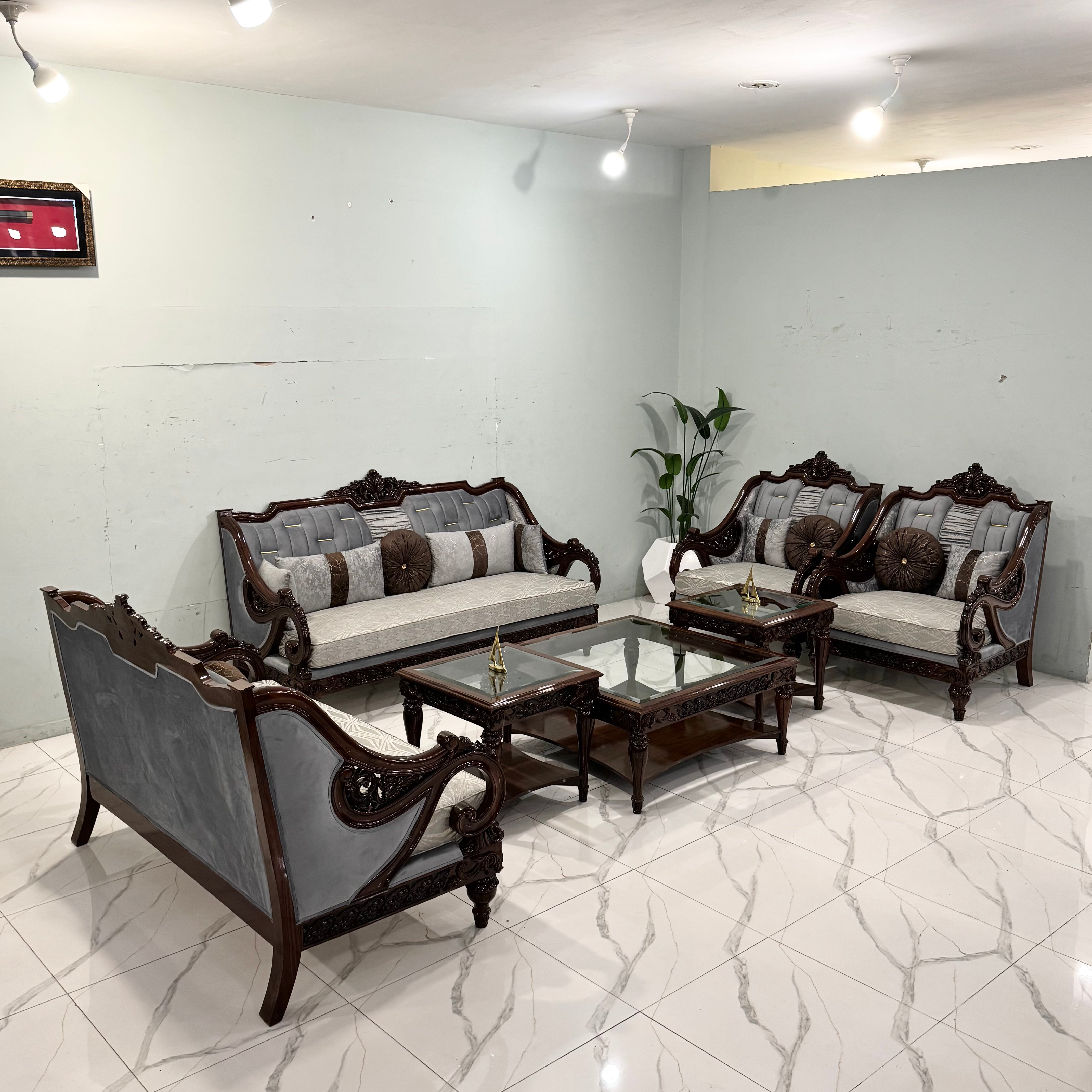 Artisan-Carved Classical Baroque Sofa Set # S75