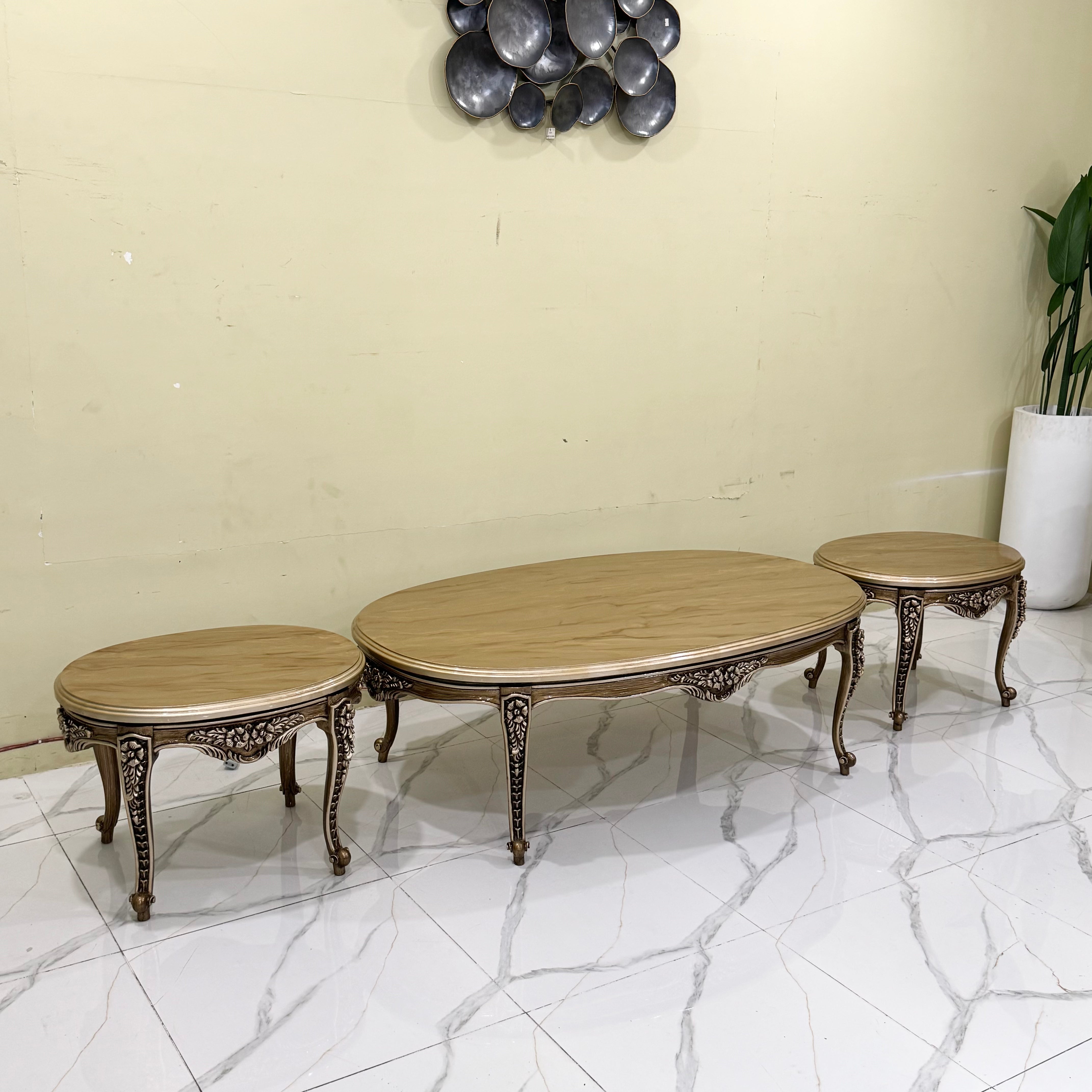 The Legacy Hand-Carved 3 piece Center table - ct51