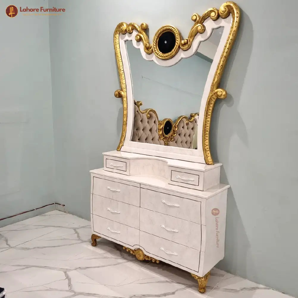 Elegant & Stylish White Bed Set- HCR07