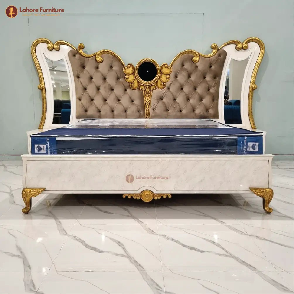 Elegant & Stylish White Bed Set- HCR07