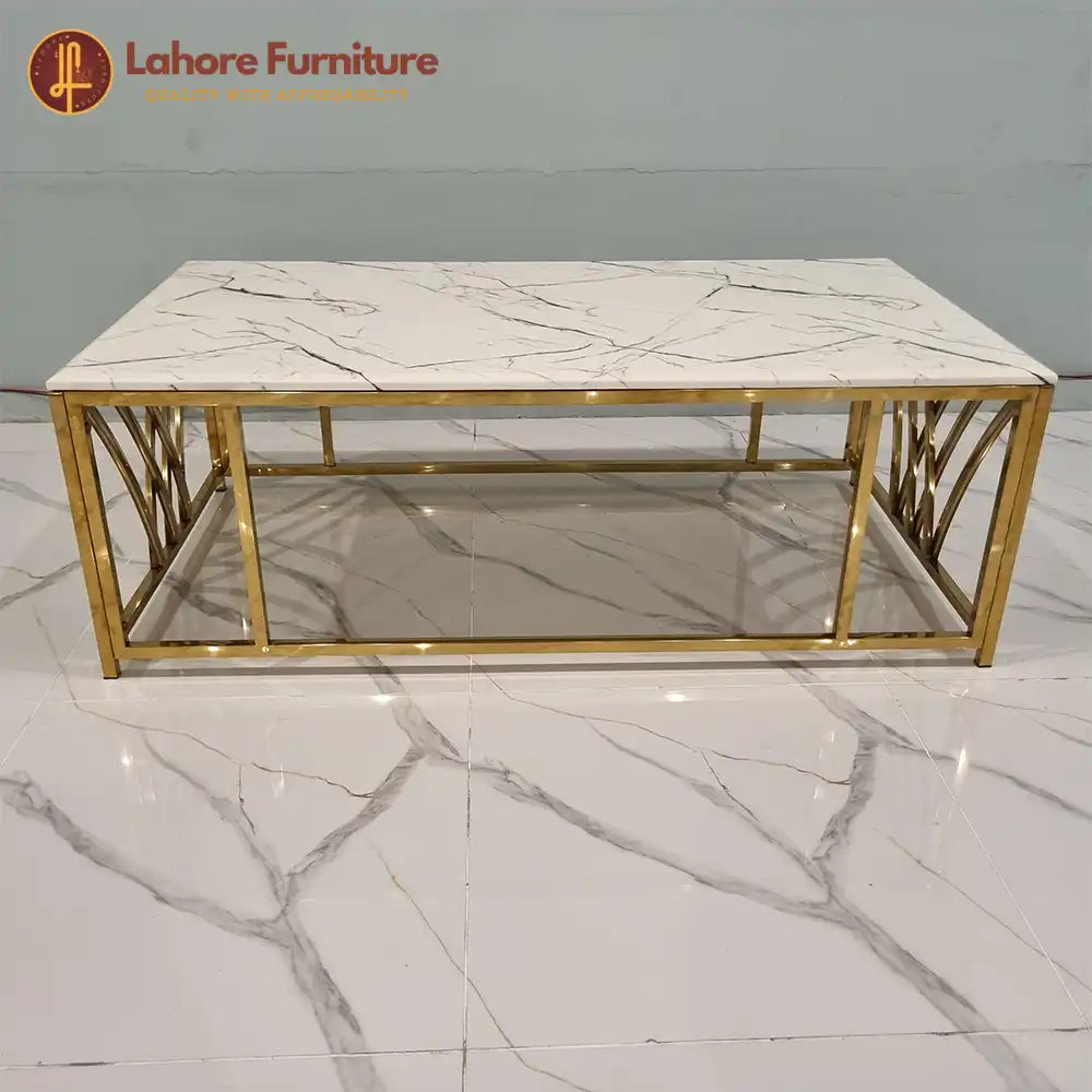 Golden Marble Center Table Set