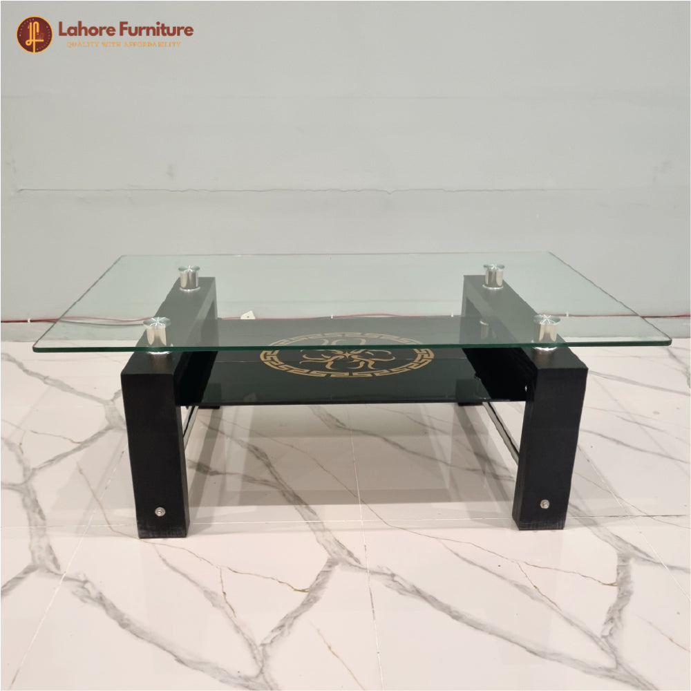 Luna Modern Glass & Marble-Finish Center Table - CT04