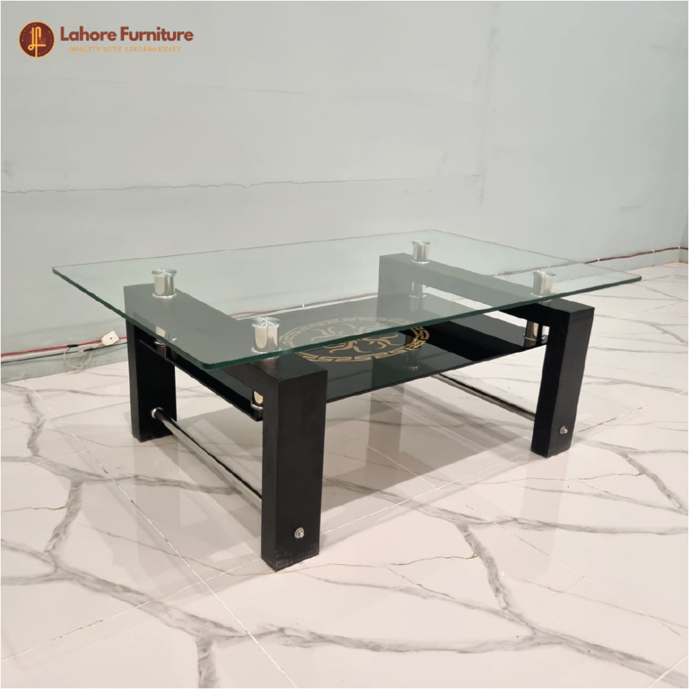 Luna Modern Glass & Marble-Finish Center Table - CT04