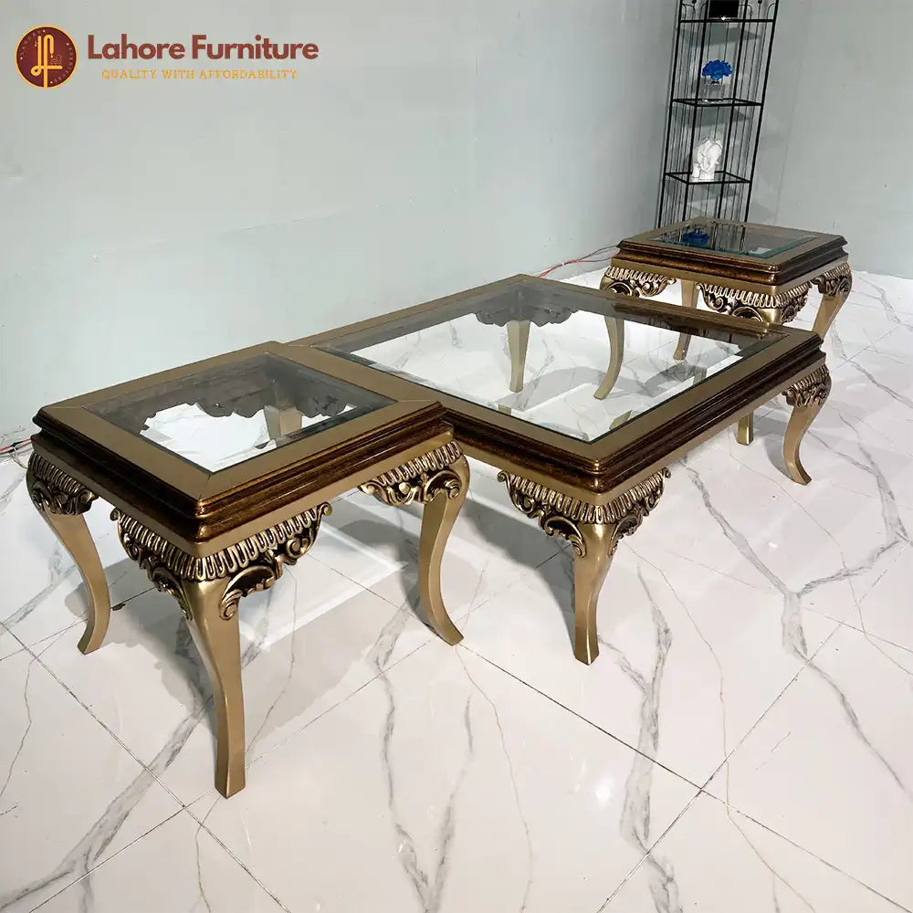 Majestic Gold 3-Piece Carved  Center Table Set - CT87