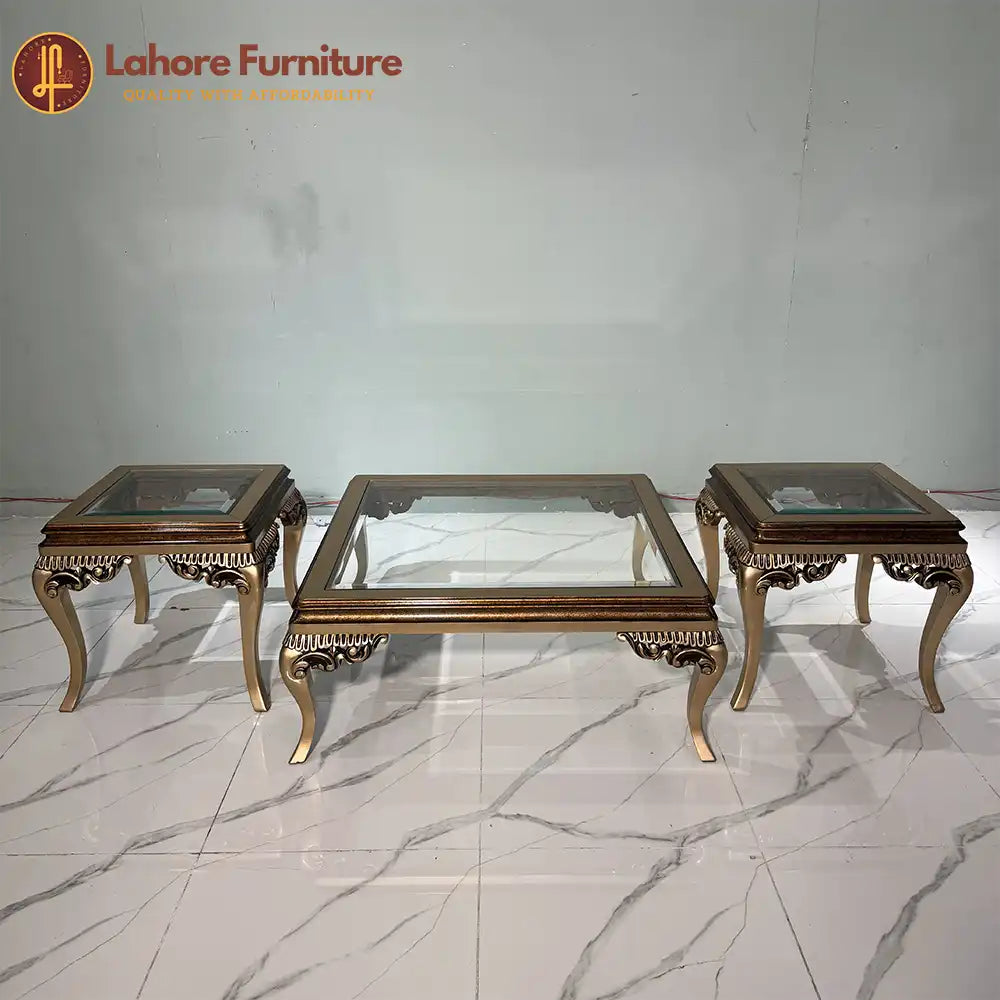 Majestic Gold 3-Piece Carved  Center Table Set - CT87