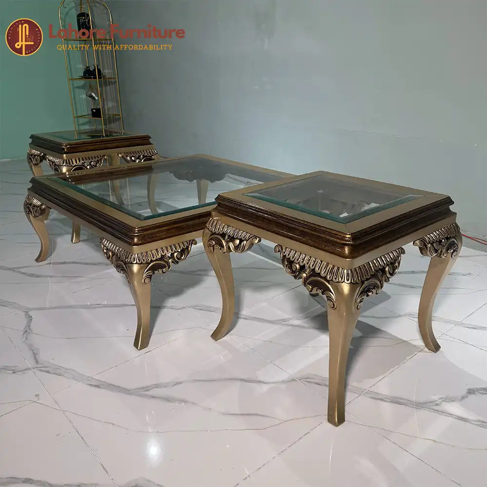Majestic Gold 3-Piece Carved  Center Table Set - CT87
