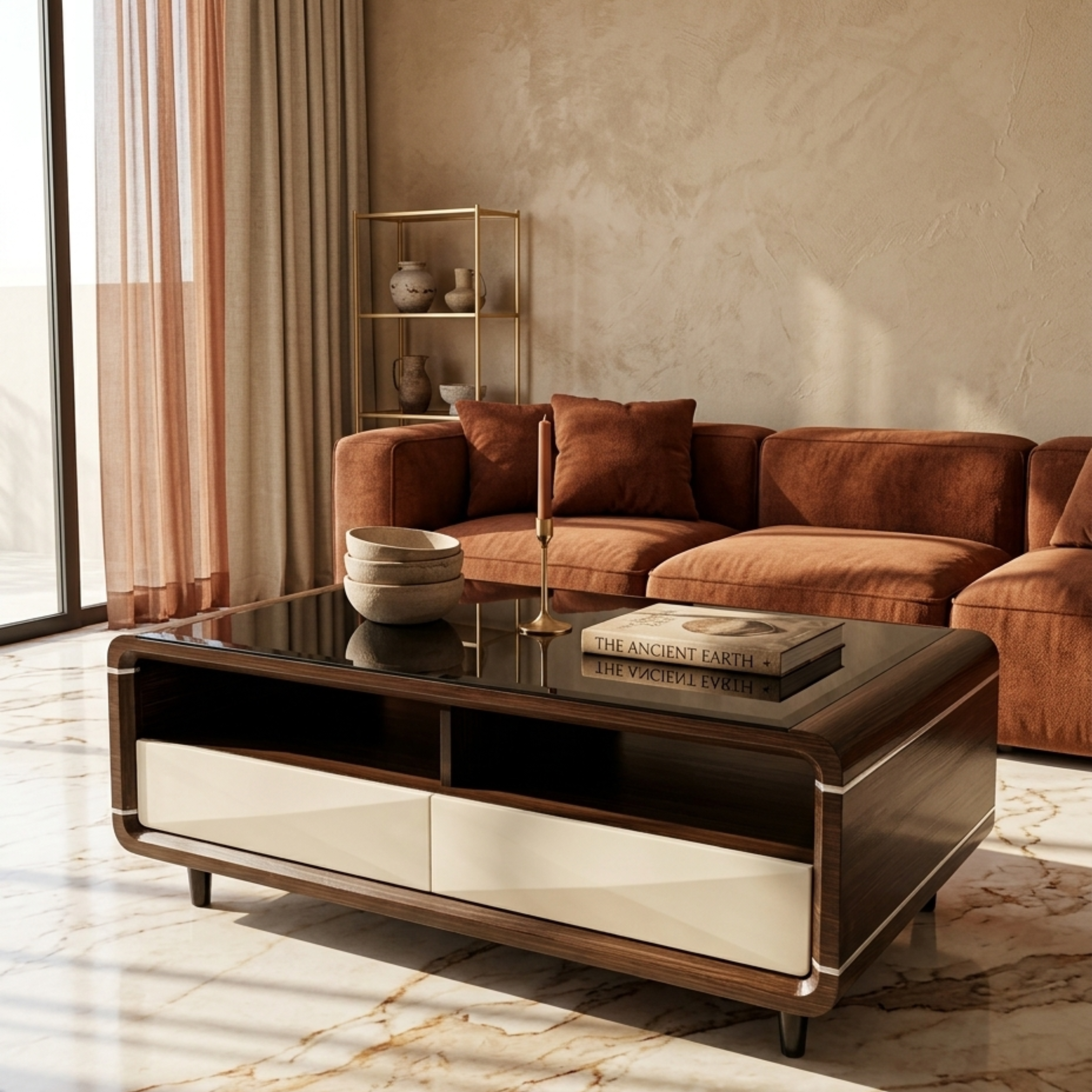 Walnut Curve Table - Ct95. 2.5/4