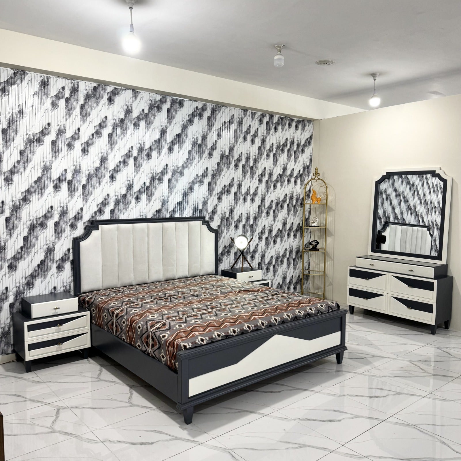 Modern minimalist bed Set- Md04