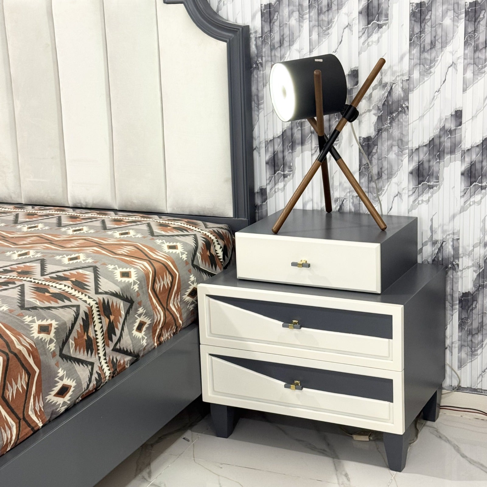 Modern minimalist bed Set- Md04