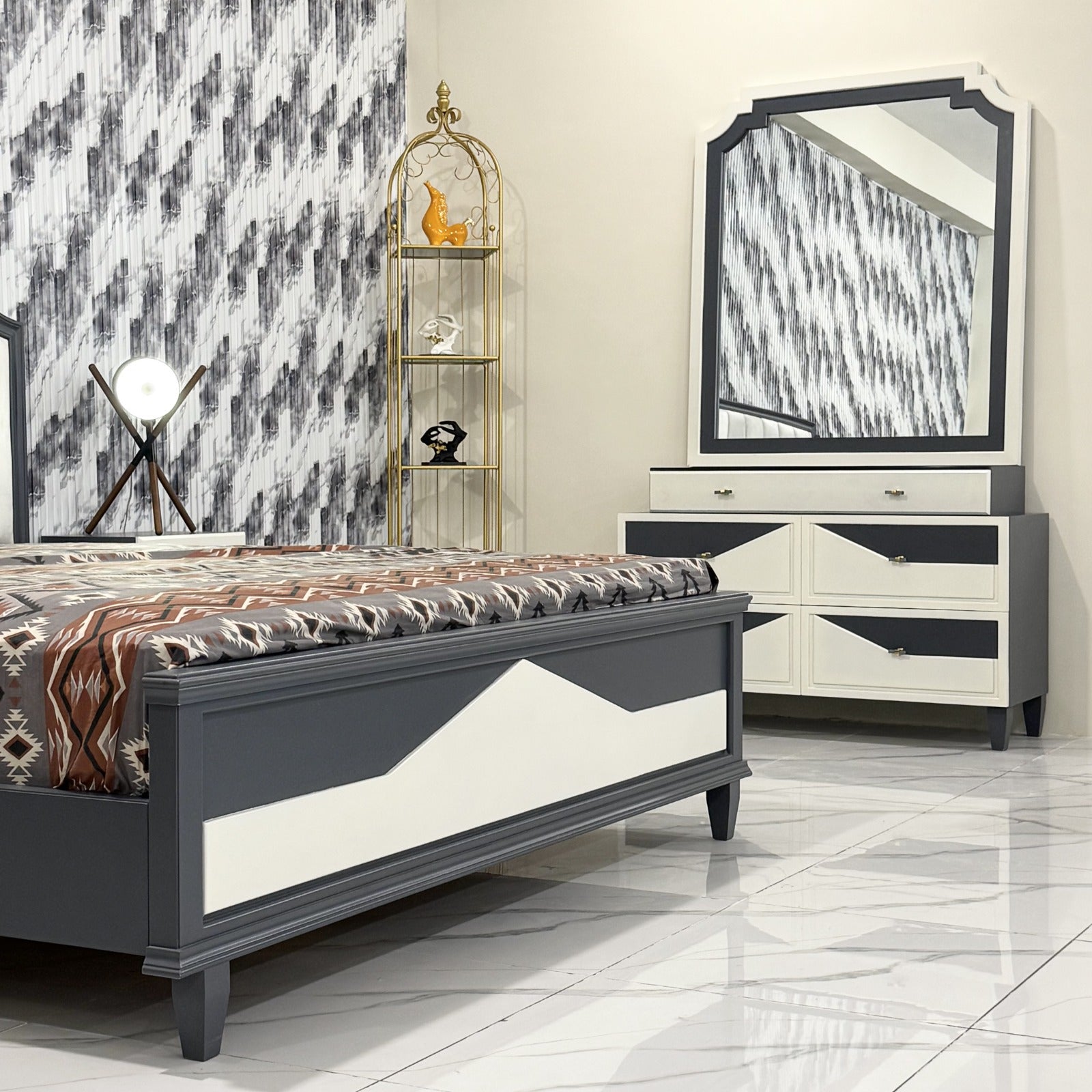 Modern minimalist bed Set- Md04