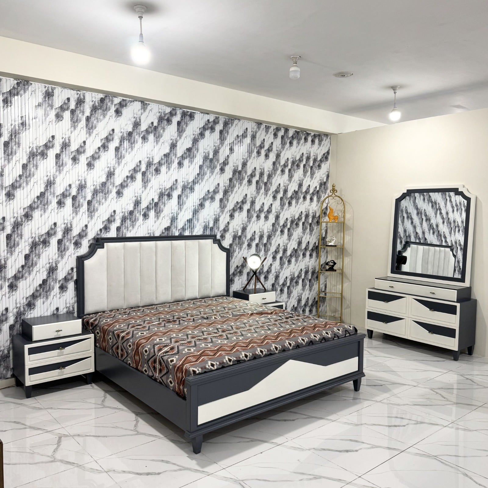 Modern minimalist bed Set- Md04